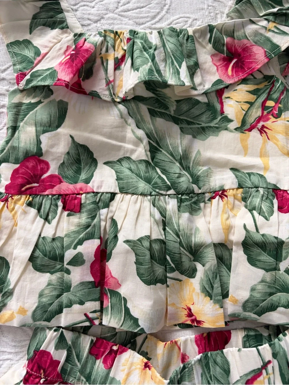 Janie and Jack 4t Floral Tank & Shorts Set - Cream with Green & Pink Floral new